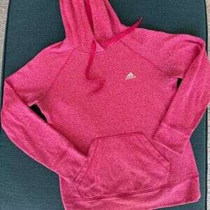 Womens Adidas Ultimate Hoodie Sweatshirt with pocket Heathered Pink size Small